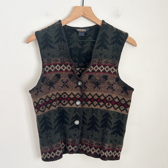 Woolrich Jackets & Blazers - Woolrich Wool Button Up Sleeveless Vest Green Size M